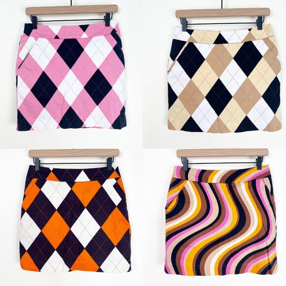 4 Piece Set Loudmouth Golf Skorts Preppy Shorts Skirts Print Funky Retro 90s Y2K - Picture 15 of 15